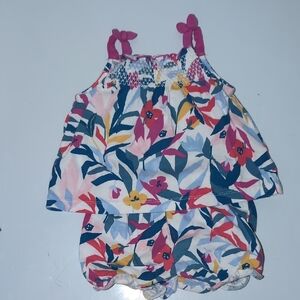 Carter's 9 Month Floral Baby Outfit with Pink Accents Set
